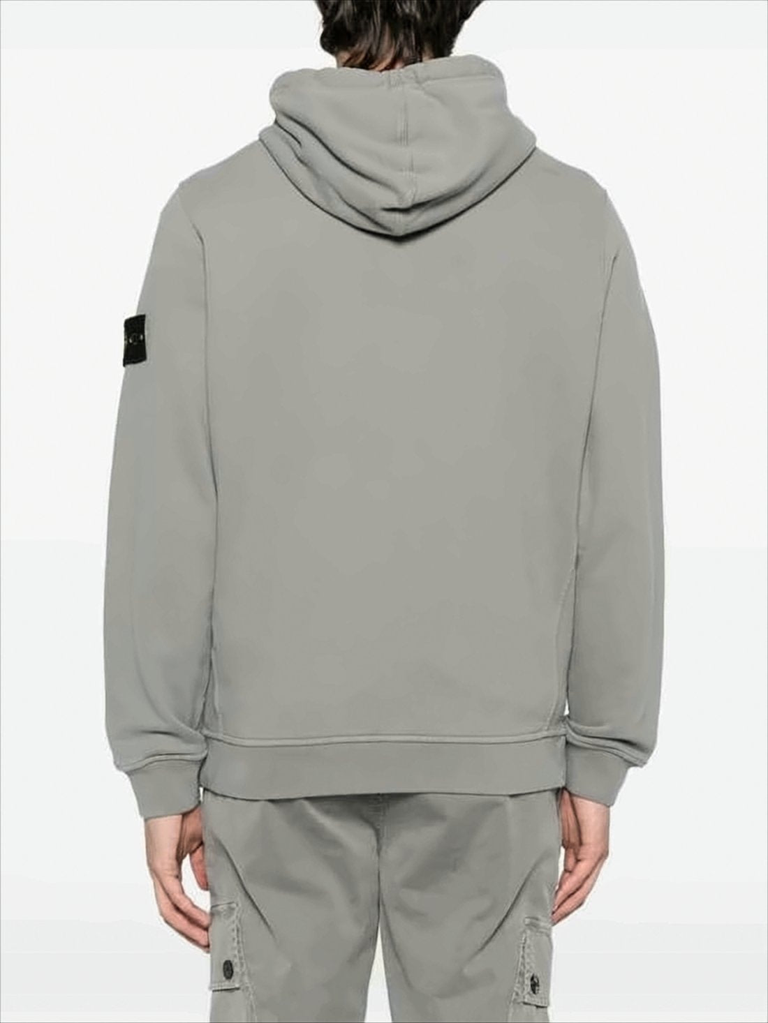 Relaxed Fit Grey Hooded Sweatshirt With Drawstring
