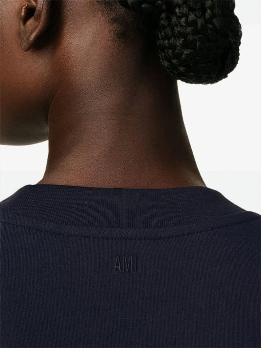 Boxy Navy T-Shirt with Playful Logo Detailing