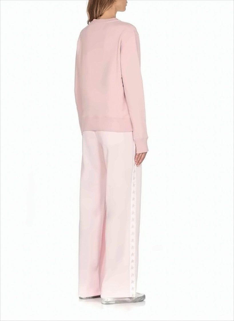 Relaxed Fit Pink Track Pants with Star Motifs