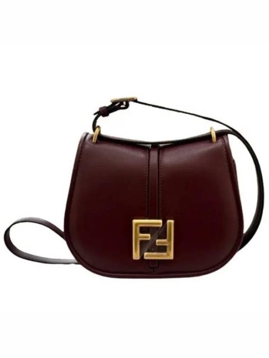 Structured Crossbody Bag with Prominent Gold-tone Logo