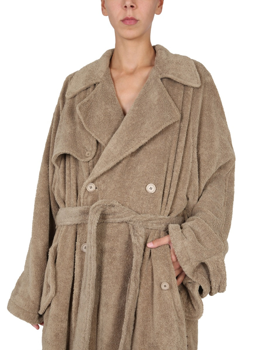 Towel Trench Coat with Adjustable Belt Closure