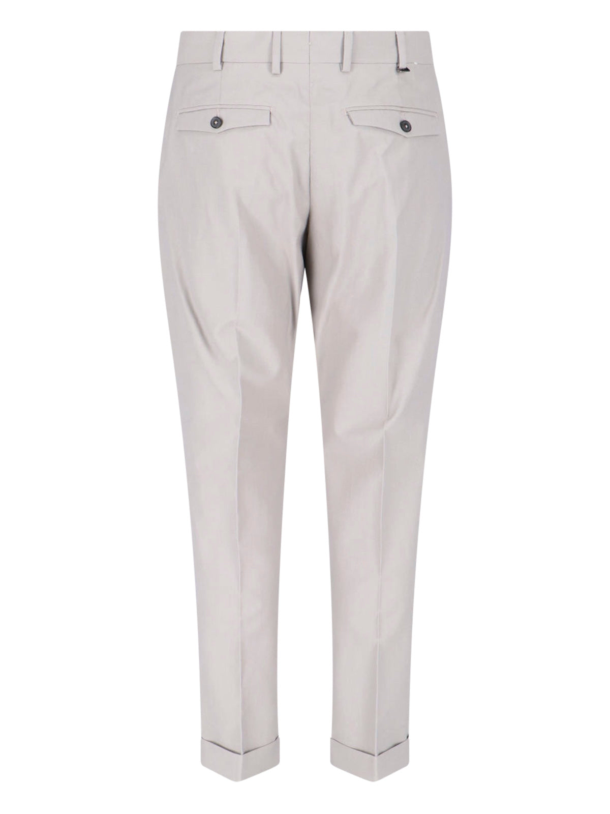Grey Tailored Pleated Virgin Wool Trousers
