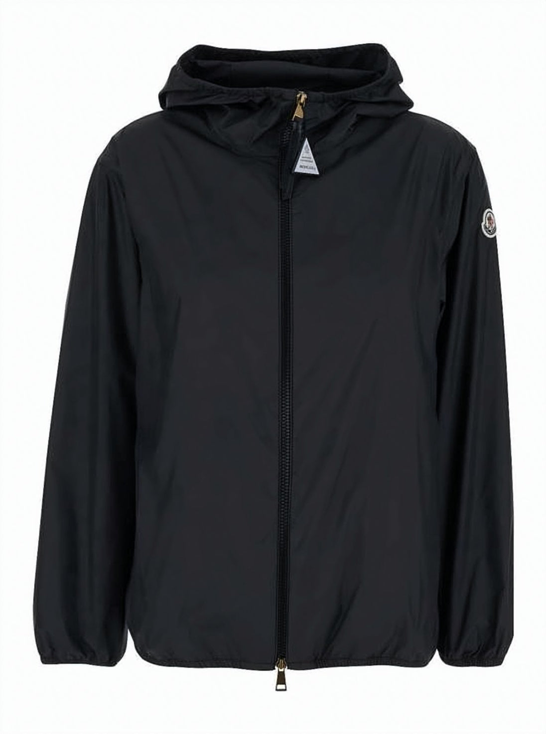 Black Jacket with Hood and Zipper Closure