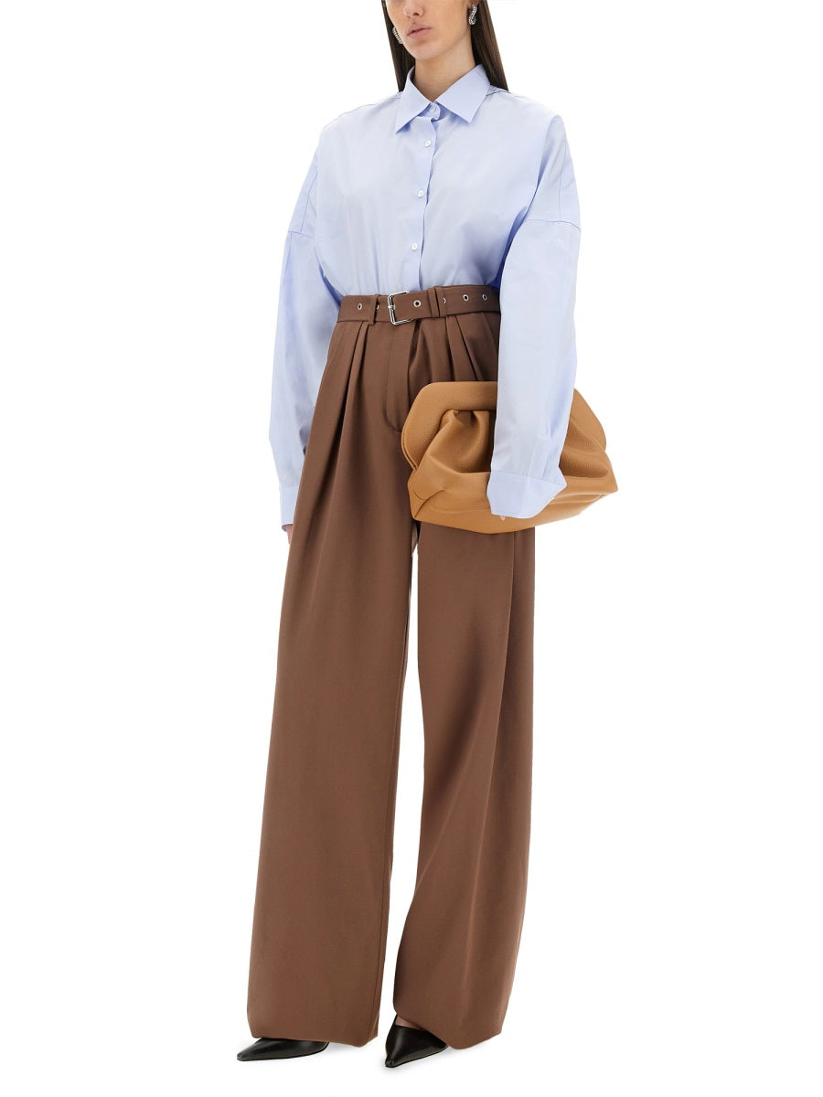 High-Waisted Wide-Leg Pants With Matching Belt