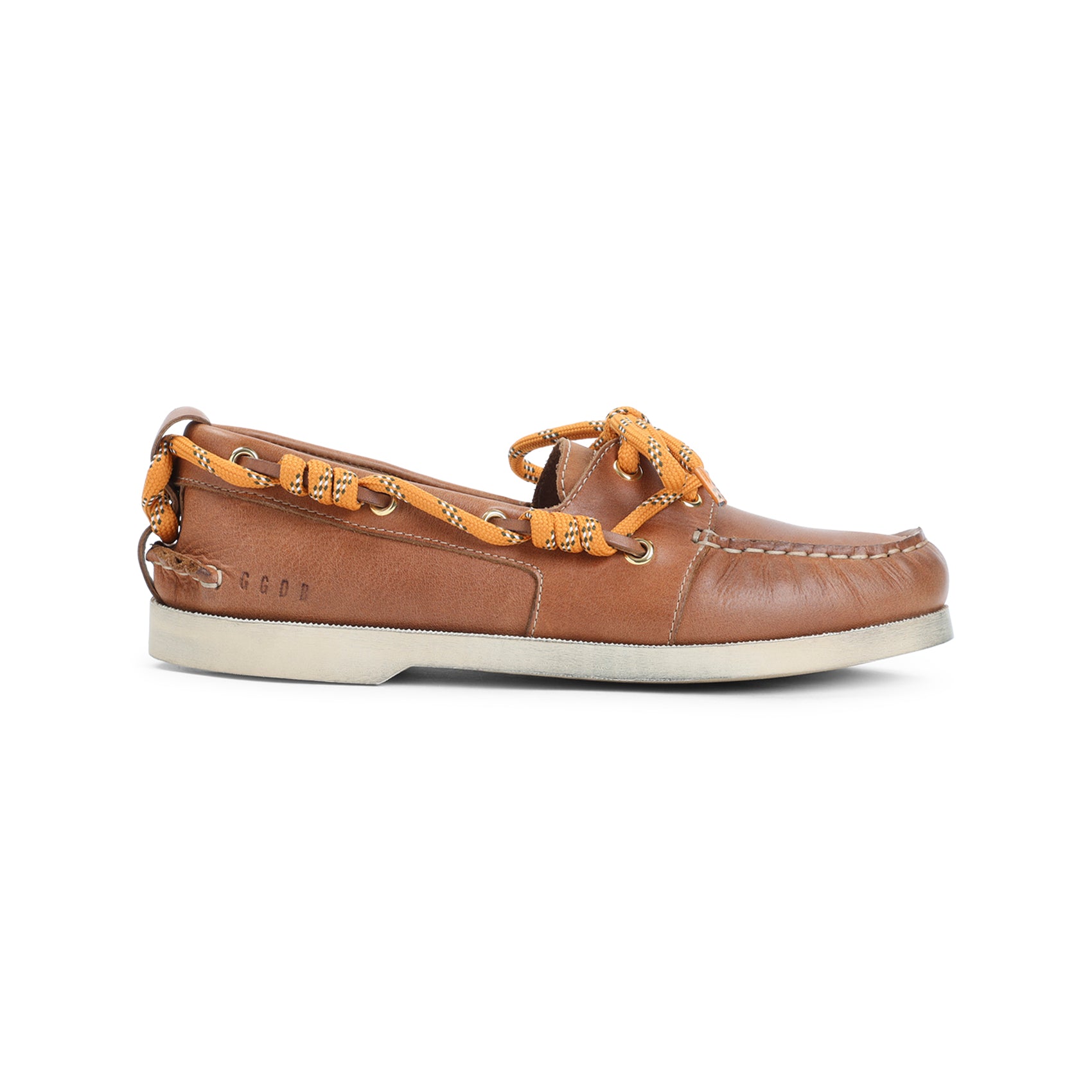 Warm Brown Loafers with Unique Yellow Laces