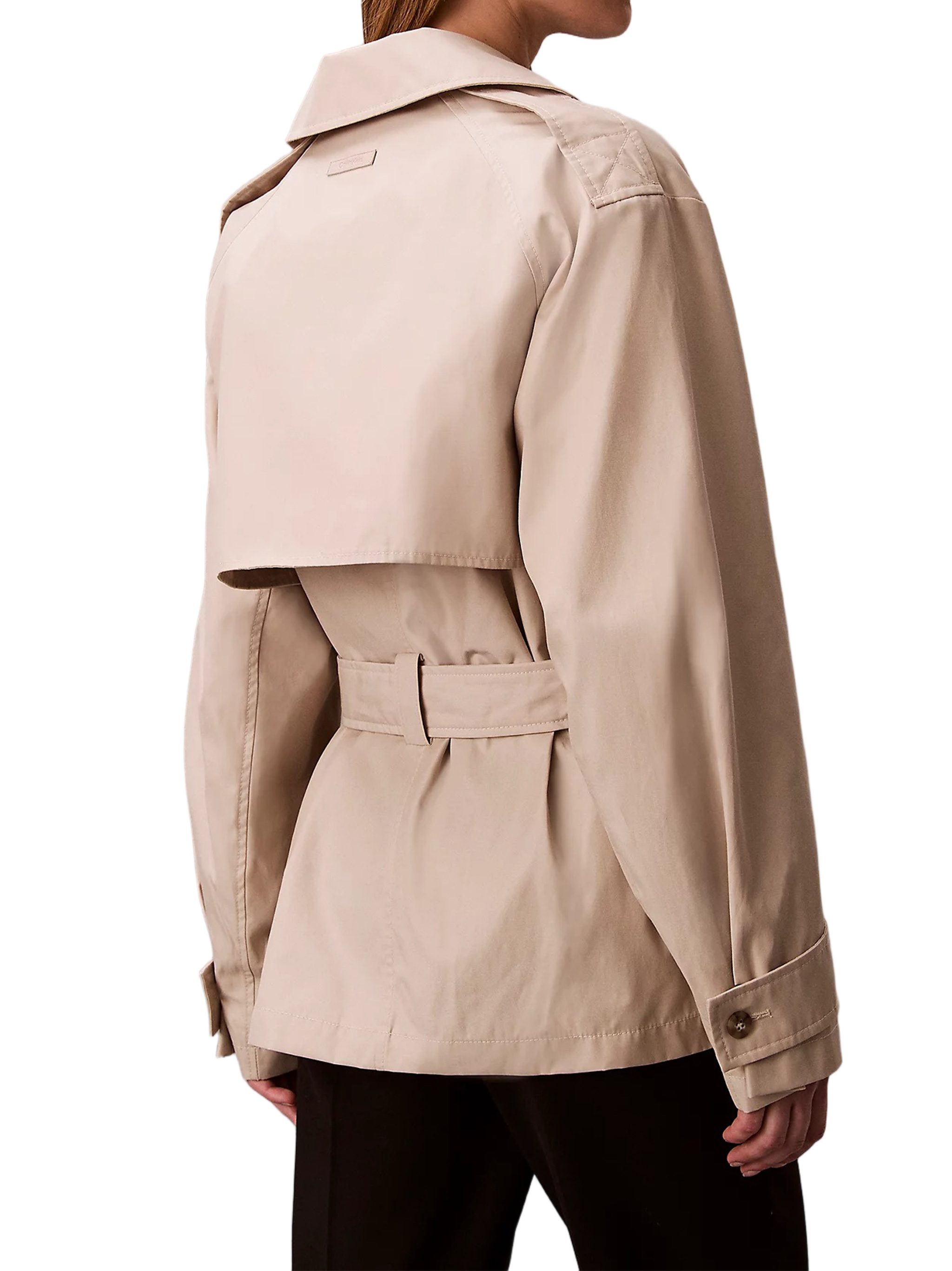 Mid-Length Double-Breasted Cotton Trench Coat