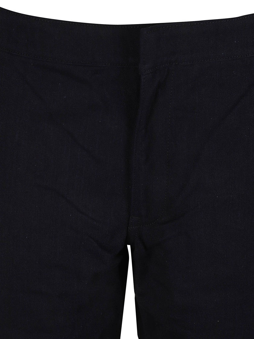 Cropped Black Trousers With Straight Leg