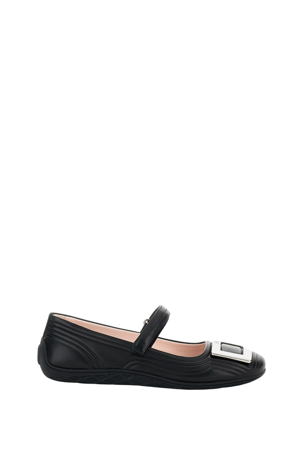 Black Flats With Rounded Toe