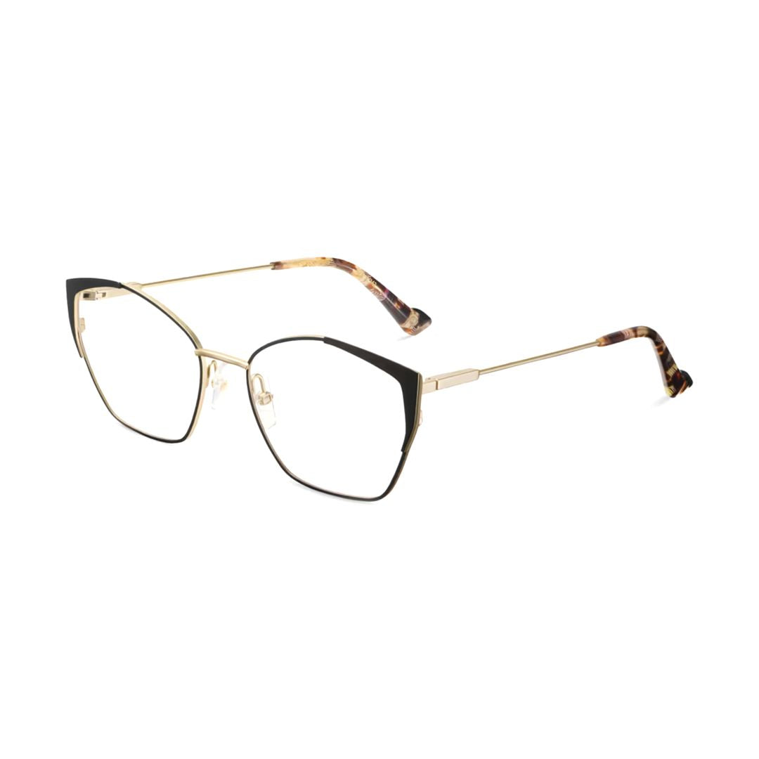 Midori Geometric Cat-Eye Eyeglasses with Tortoiseshell Temples