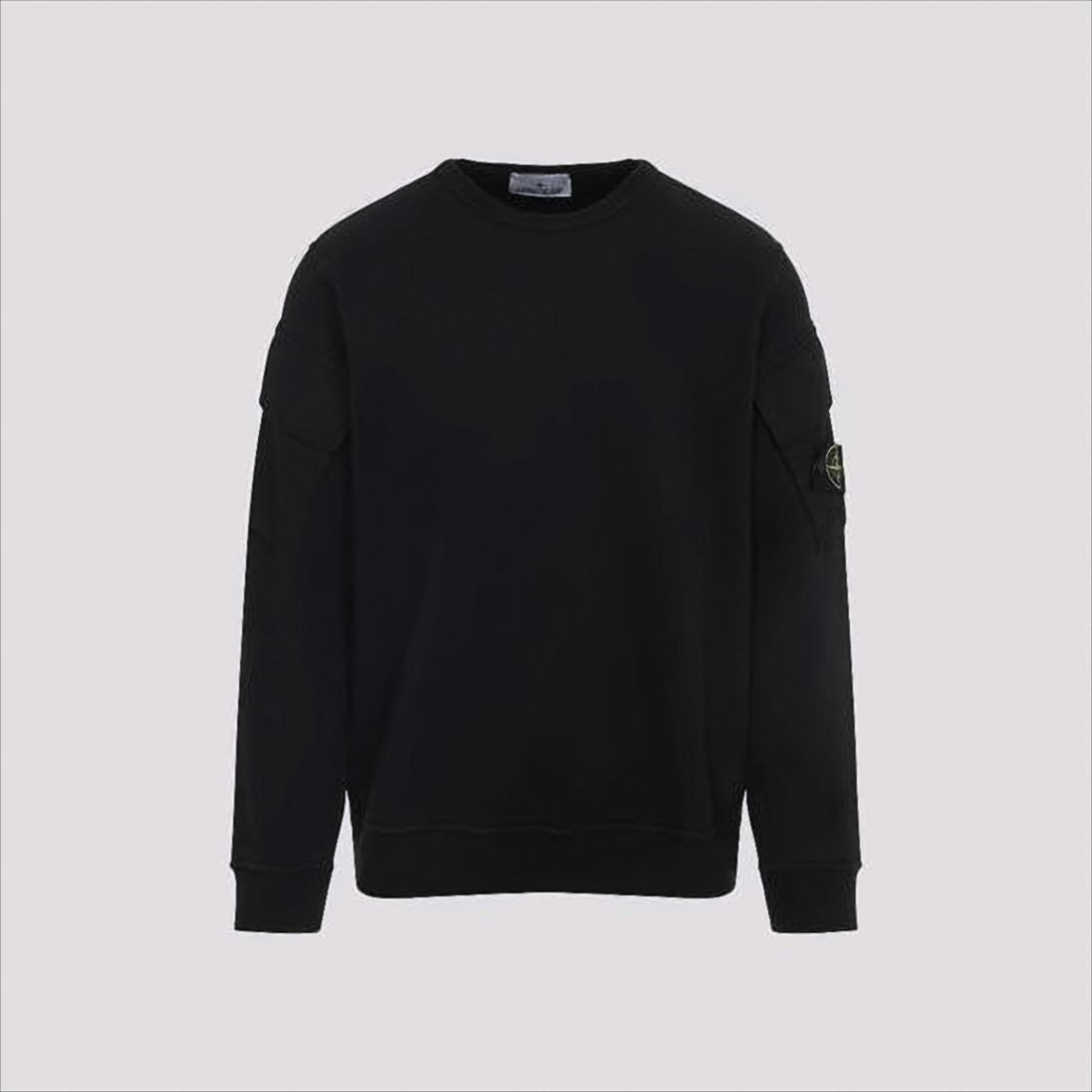 Minimalistyczna czarna bluza z długim rękawem z naszywką z logo
