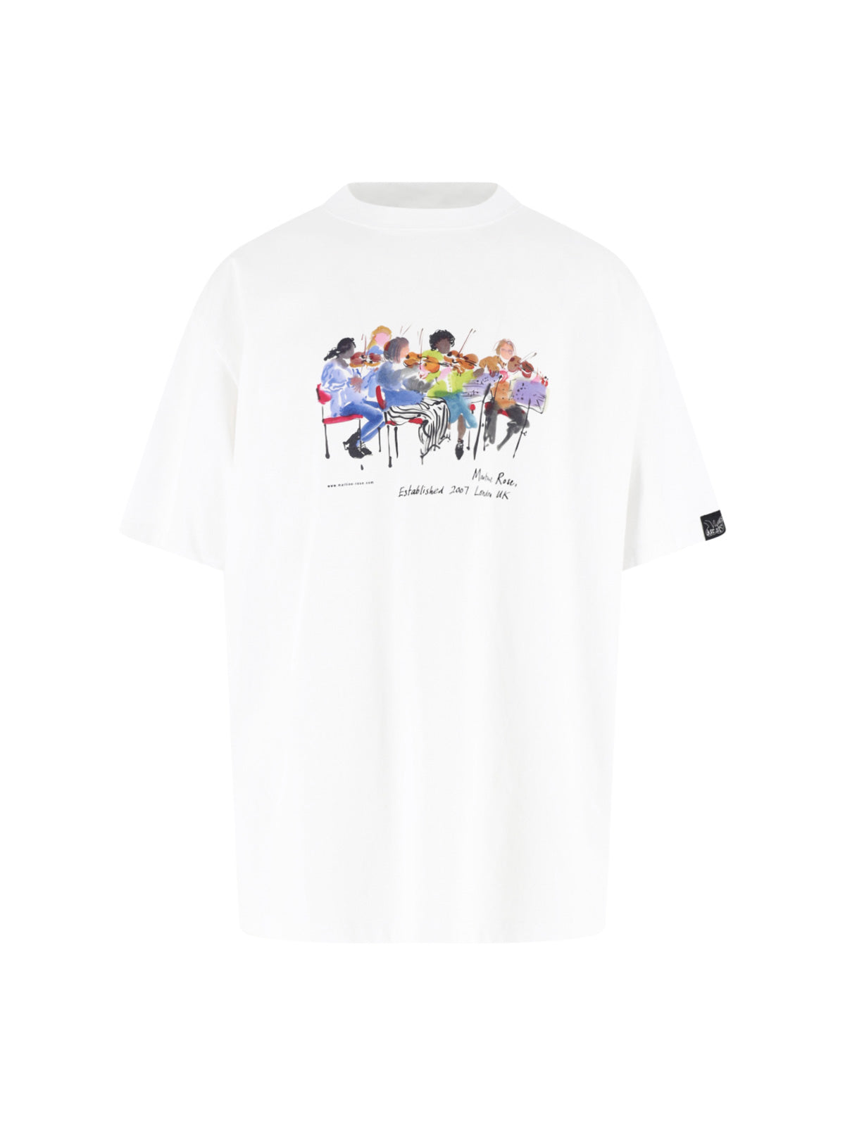 Multicolor Printed Cotton T-Shirt with Crew Neckline and Dropped Shoulders