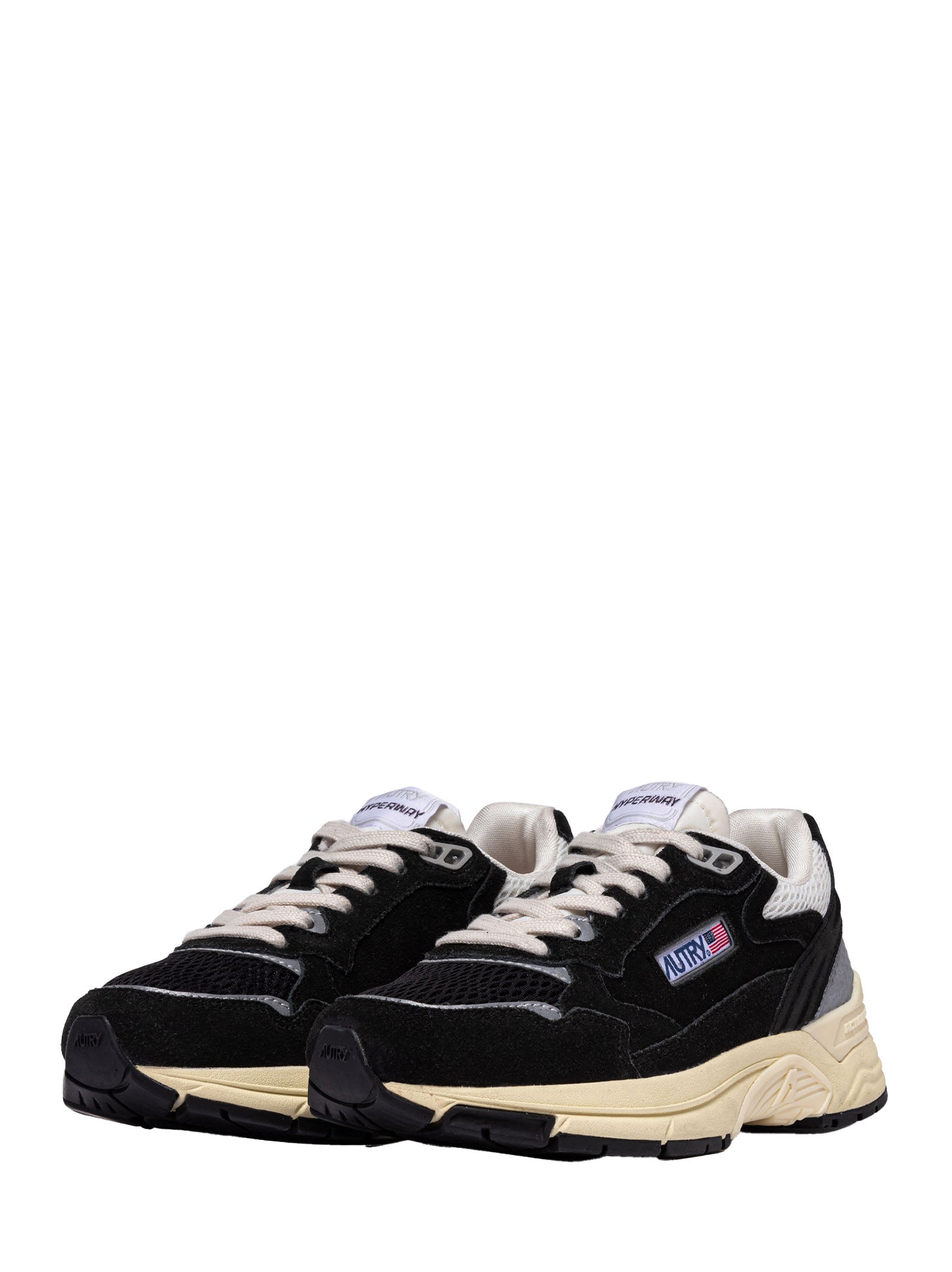 Black Suede and Mesh Sneakers