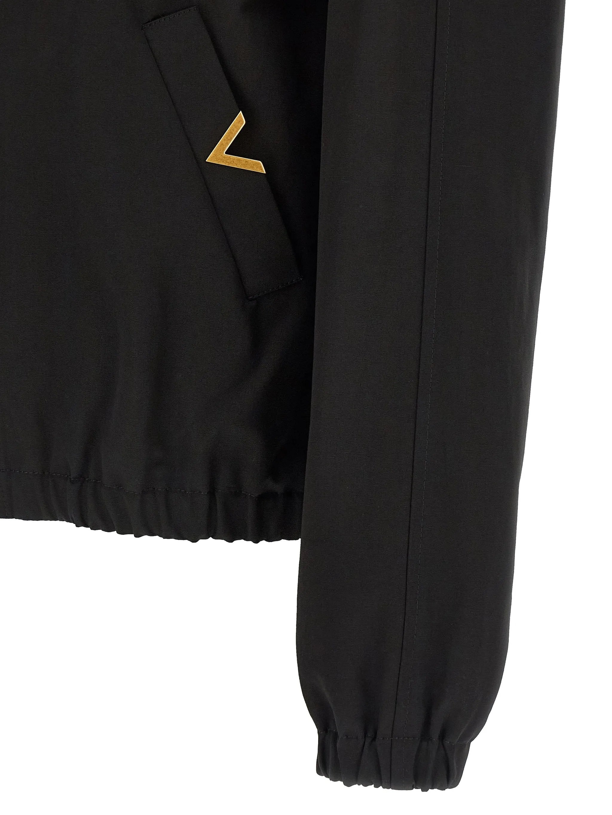 Black Vgold Cropped Cotton Jacket