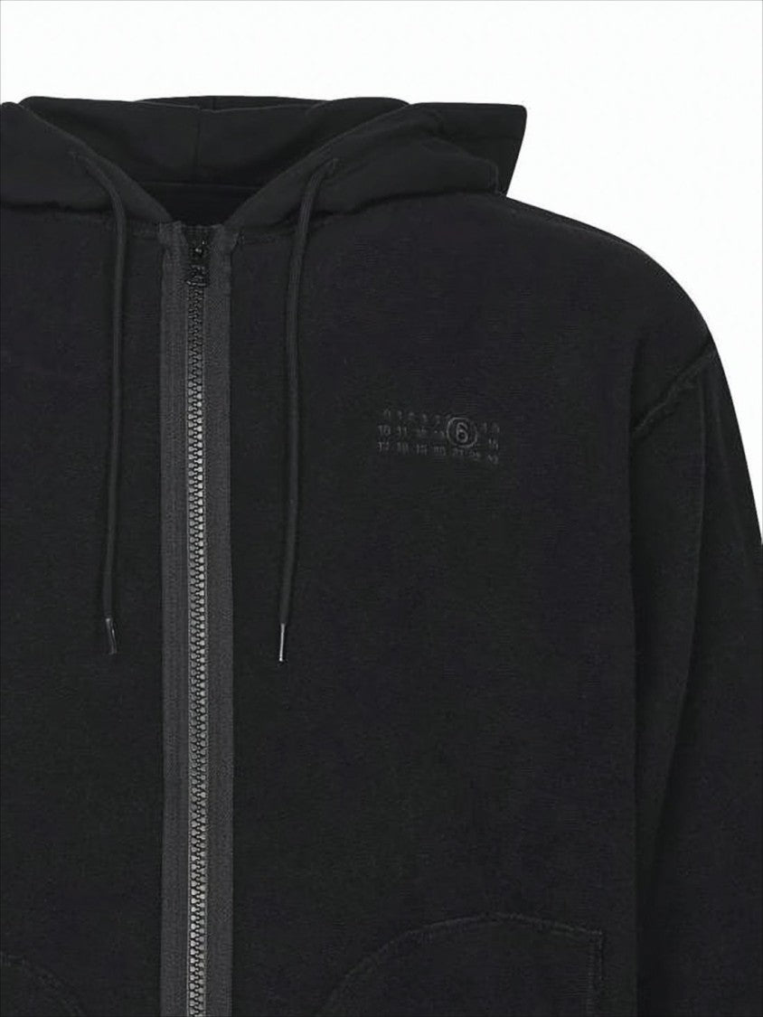Zip-Up Hoodie with Drawstring Hood and Ribbed Details