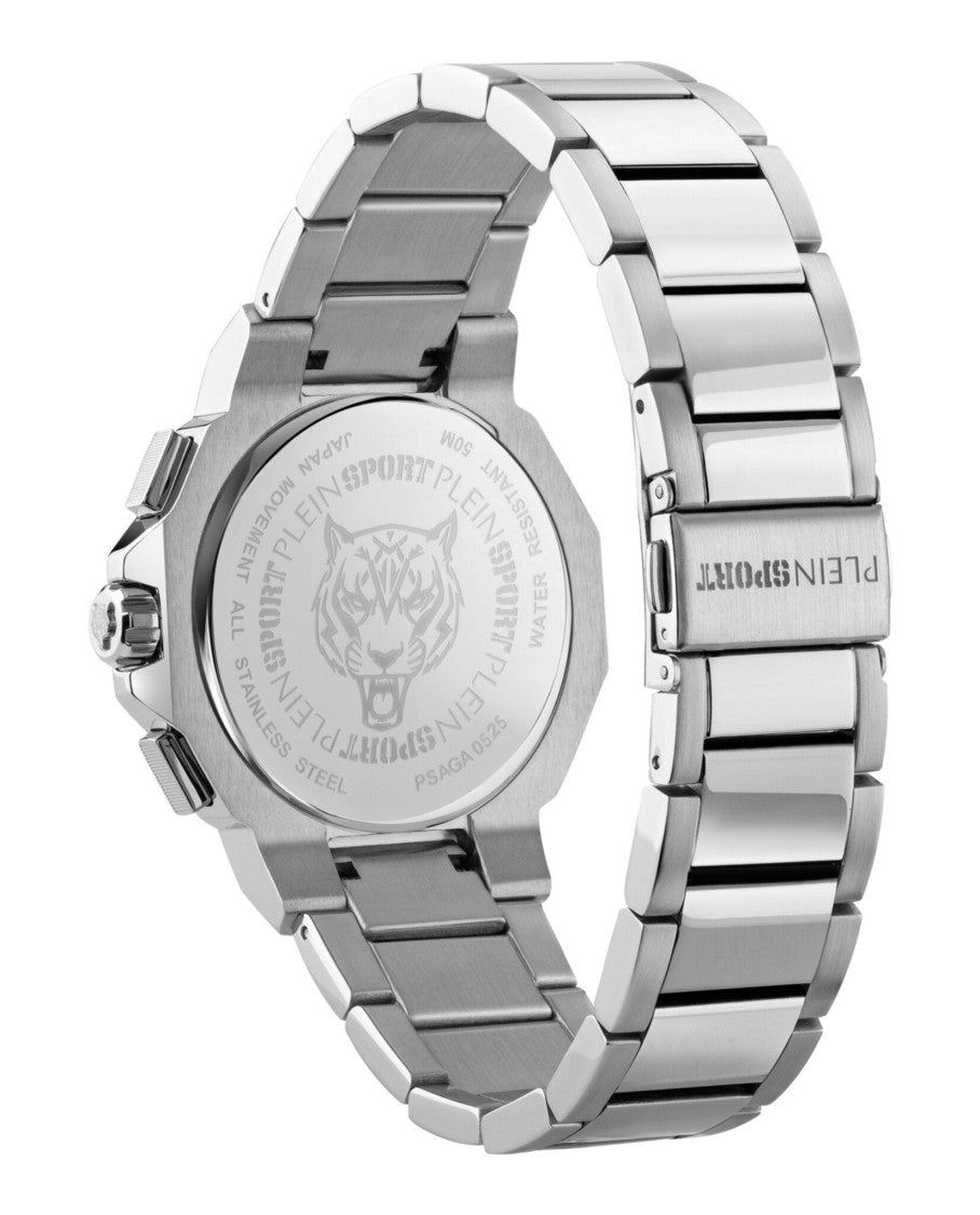 Titan Chronograph Watch With Black Guilloche Dial
