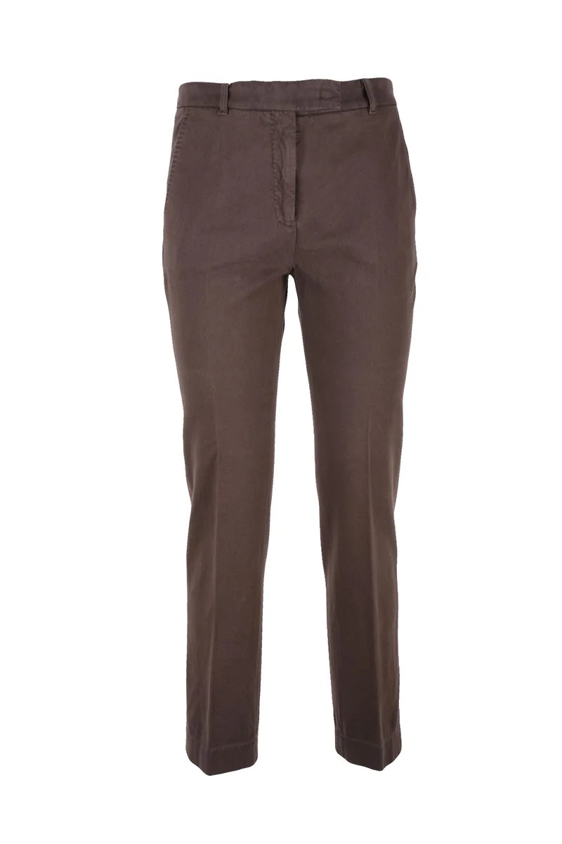 Straight-Leg Cotton Blend Trousers