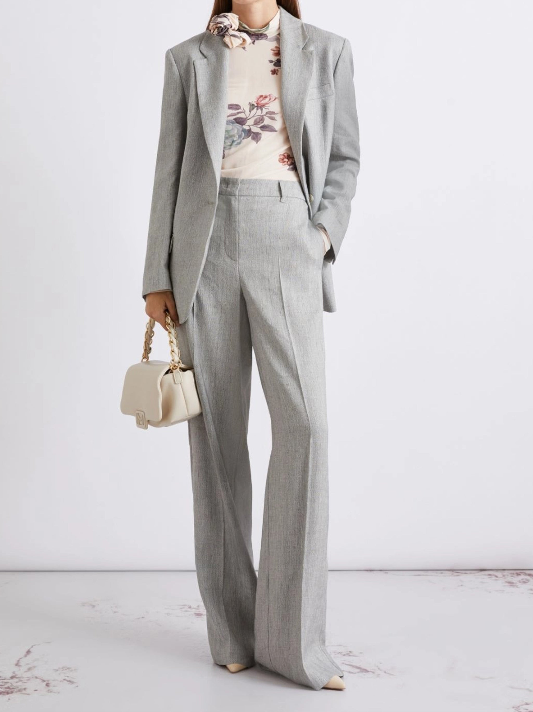 Grey Mlluggioso Tailored Grey Textured Blazer