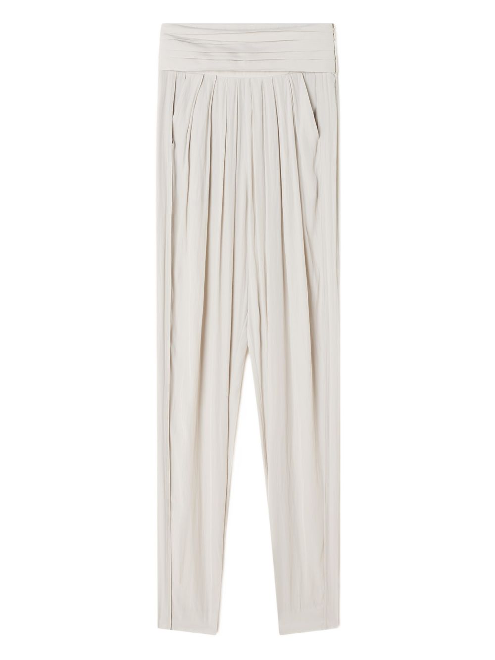 High-Waisted Trousers with Pleated Detailing and Side Pockets