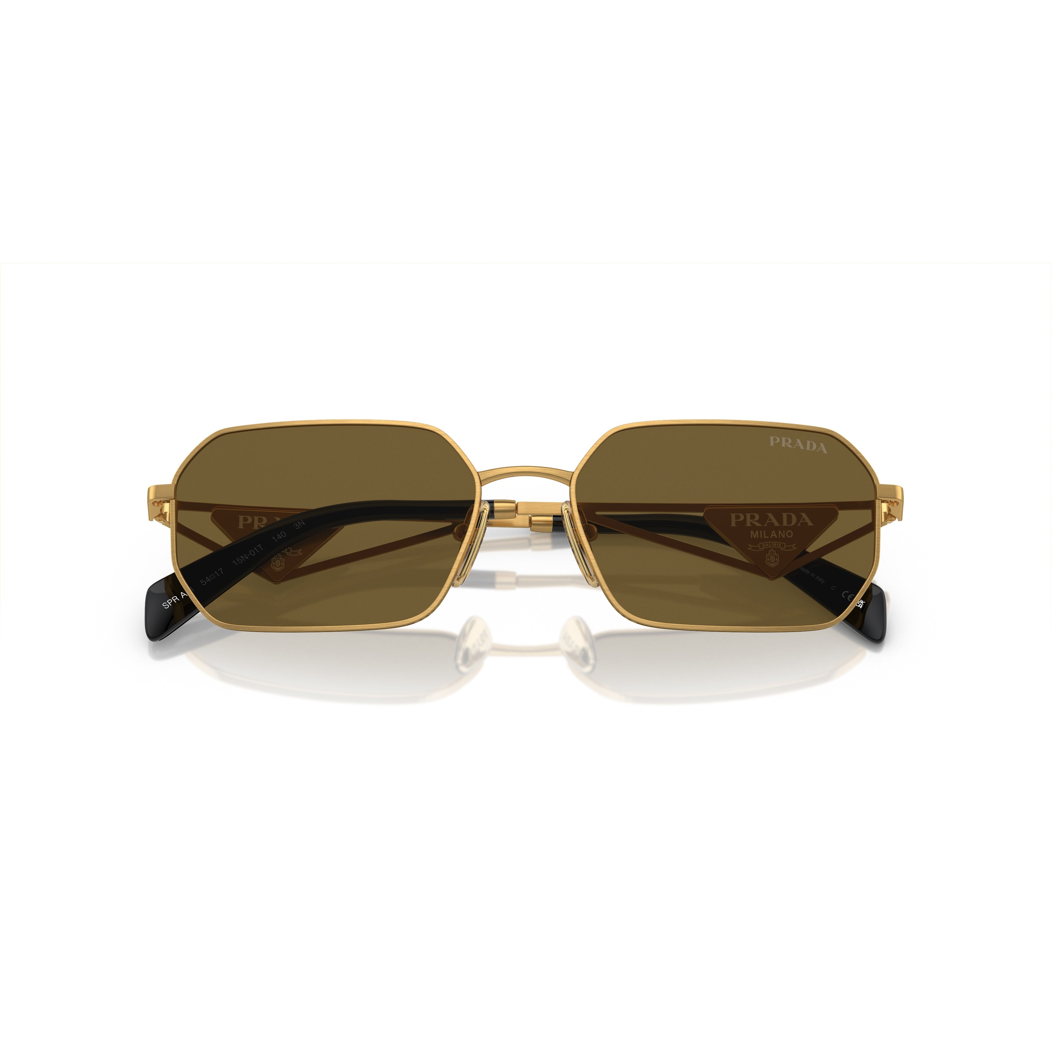 0pr A51s Geometric Gold Metal Frame Sunglasses