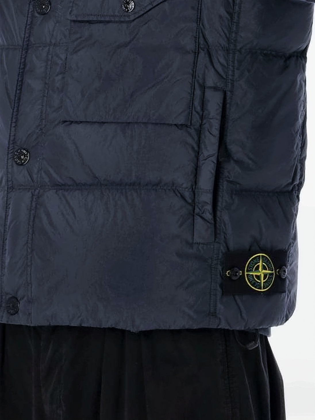 Quilted Padded Vest with High Collar and Flap Pockets