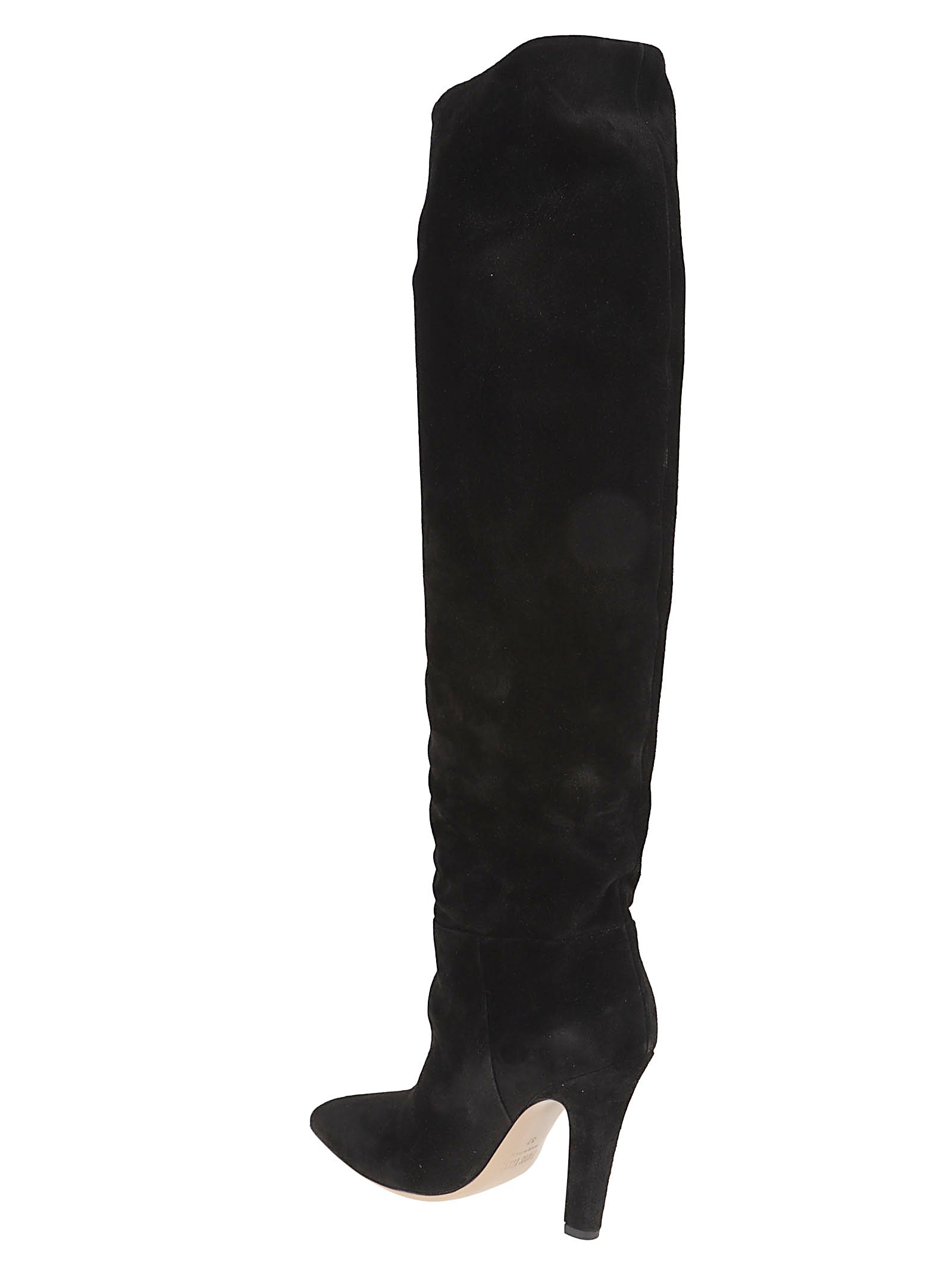 Pointed Toe Black Leather Ankle Boots