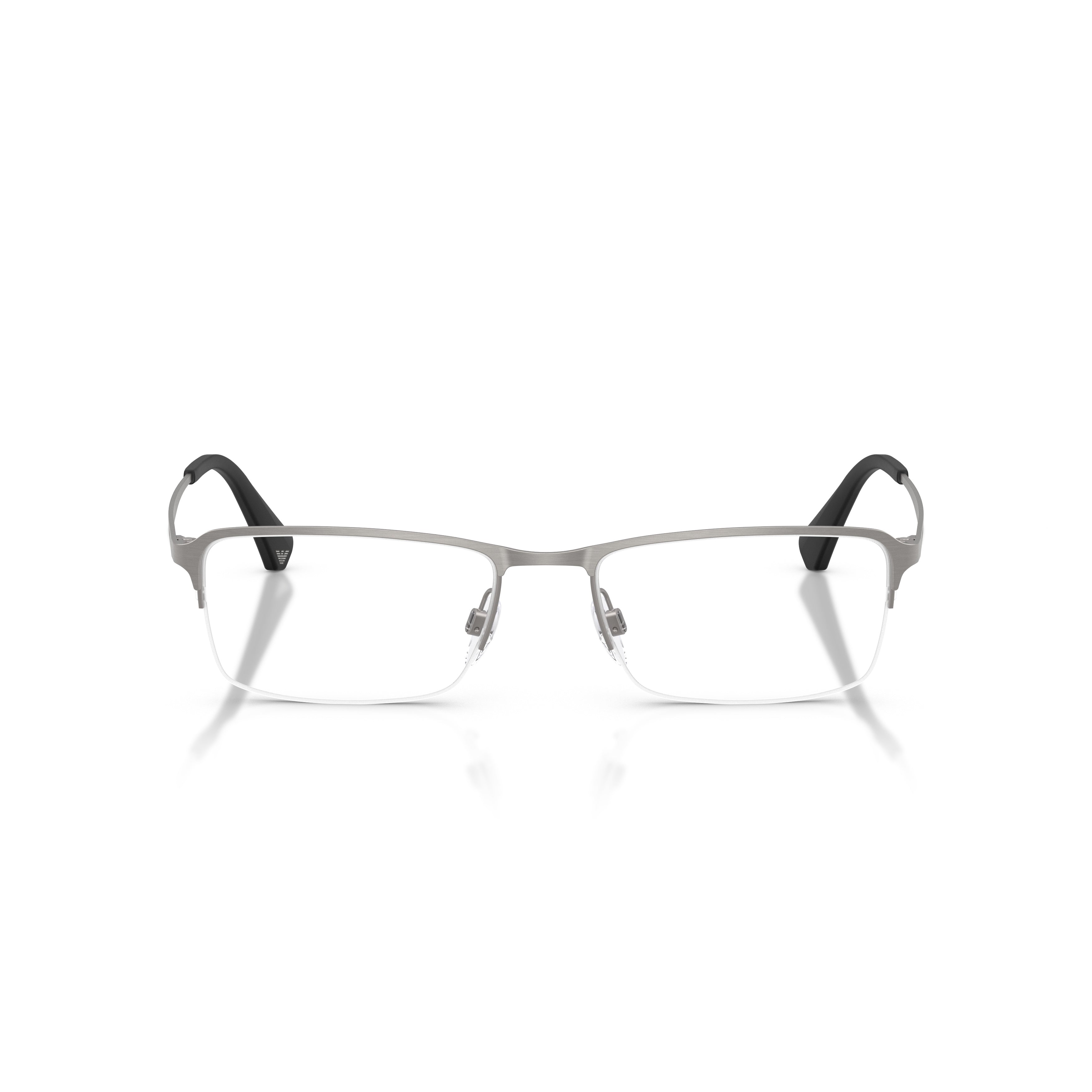 0ea1044td Rectangular Half-Rim Eyeglasses in Matte Silver Titanium