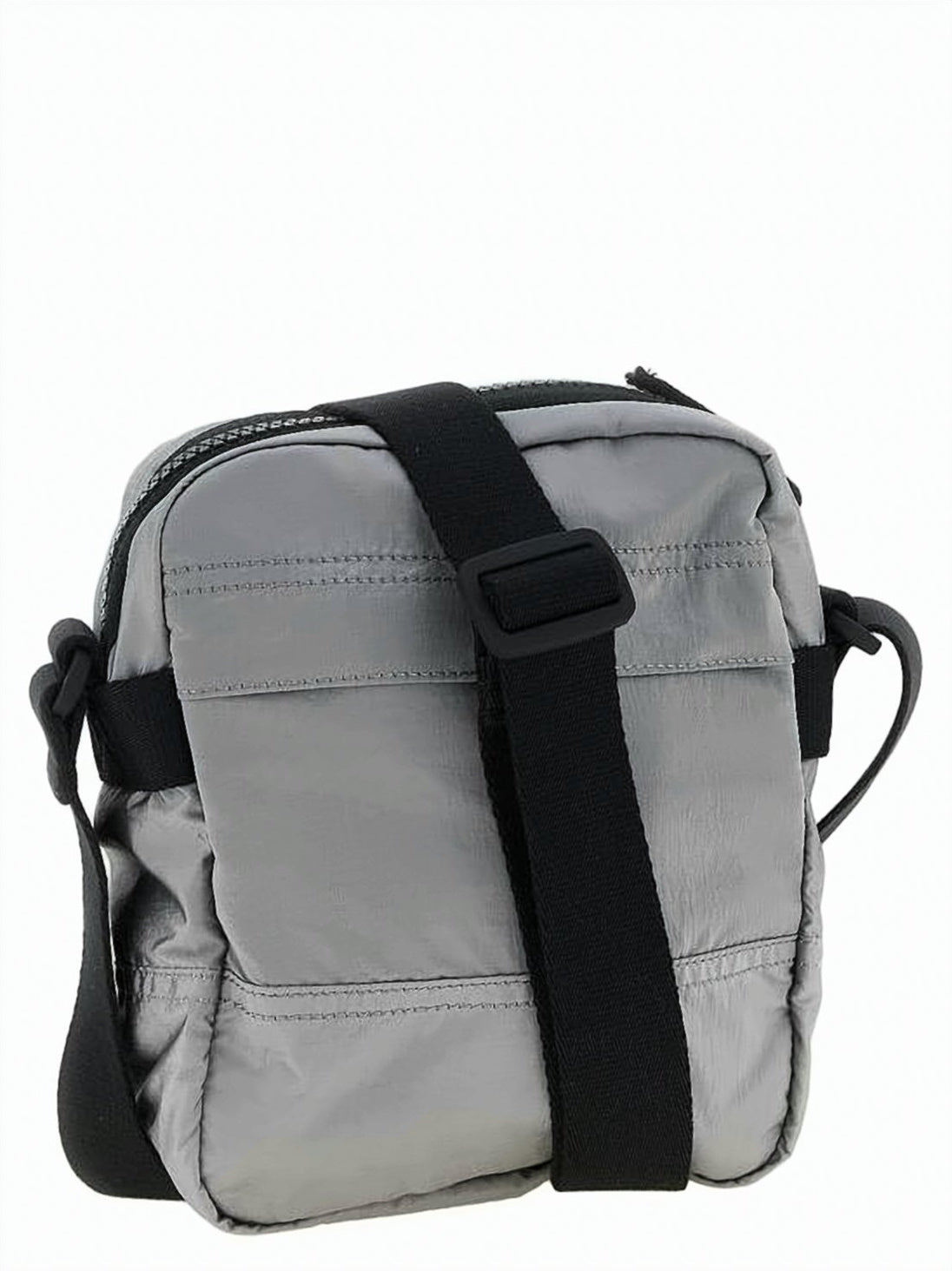 Compact Grey Nylon Crossbody Bag