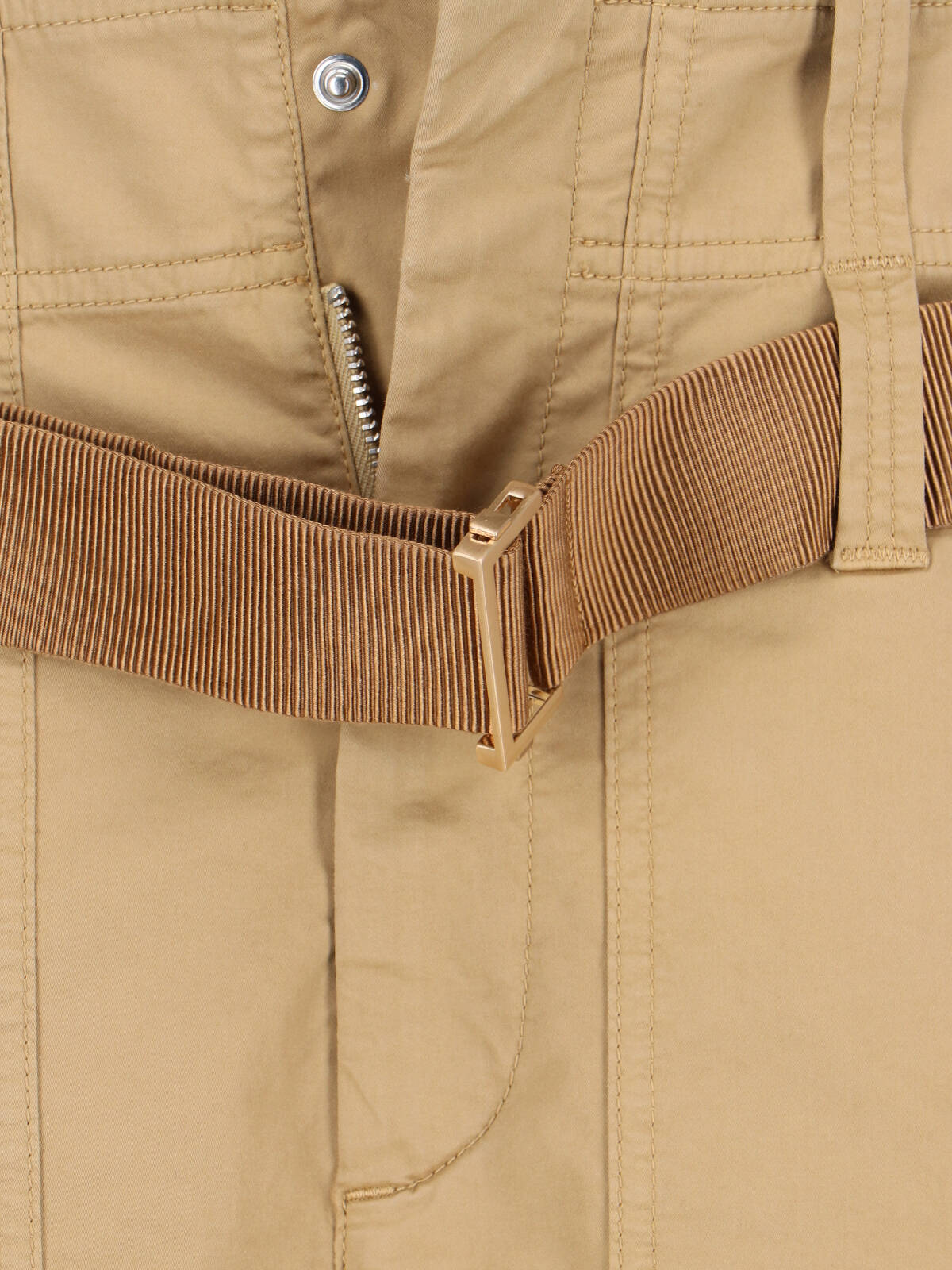 Brown Wide Leg Cotton Pants
