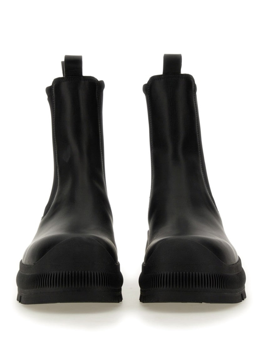 Black Calf Leather Chelsea Boots