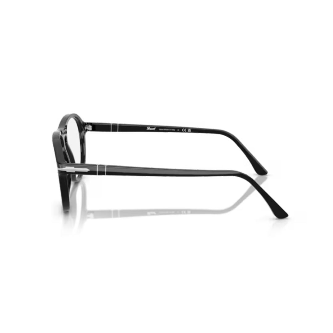 0po3371v Classic Round Frame Eyeglasses with Keyhole Bridge