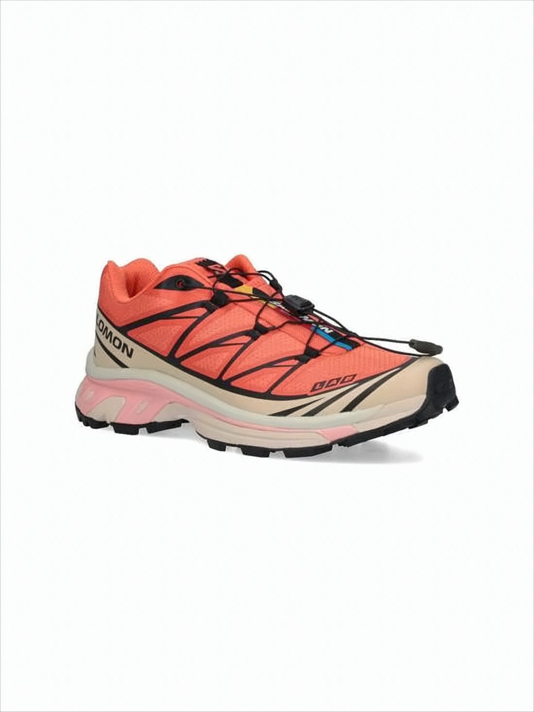 Vibrant Coral Textile Sneakers with Quick-Lace System