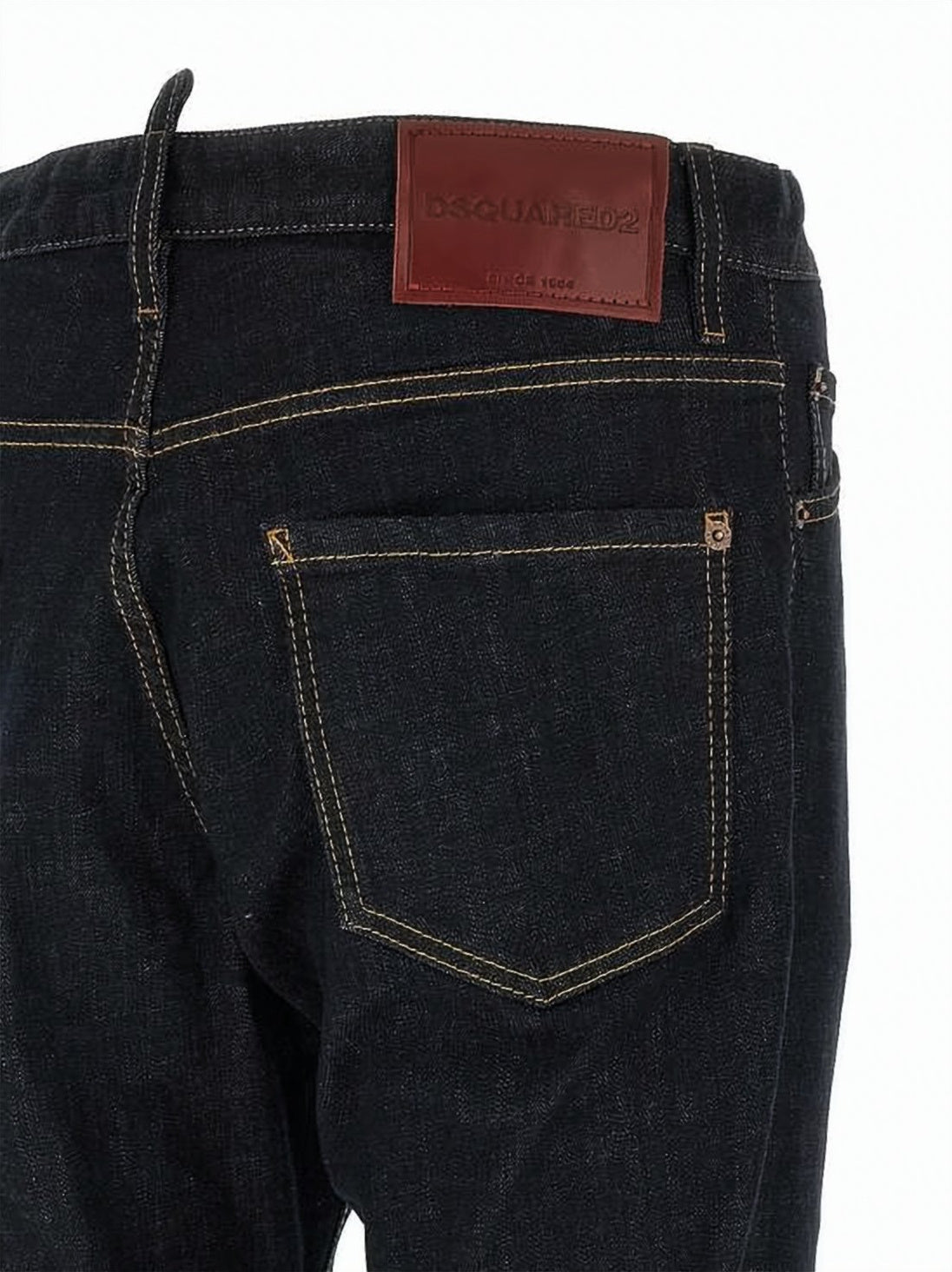 Straight-Leg Denim Pants with Dark Indigo Wash