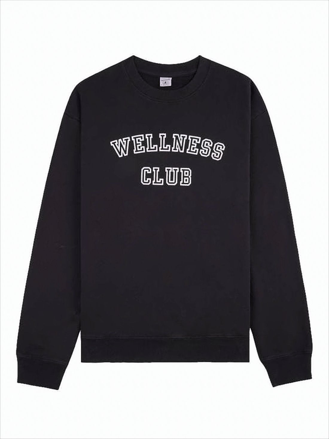 Long-Sleeve Crewneck Sweatshirt with Wellness Club Print