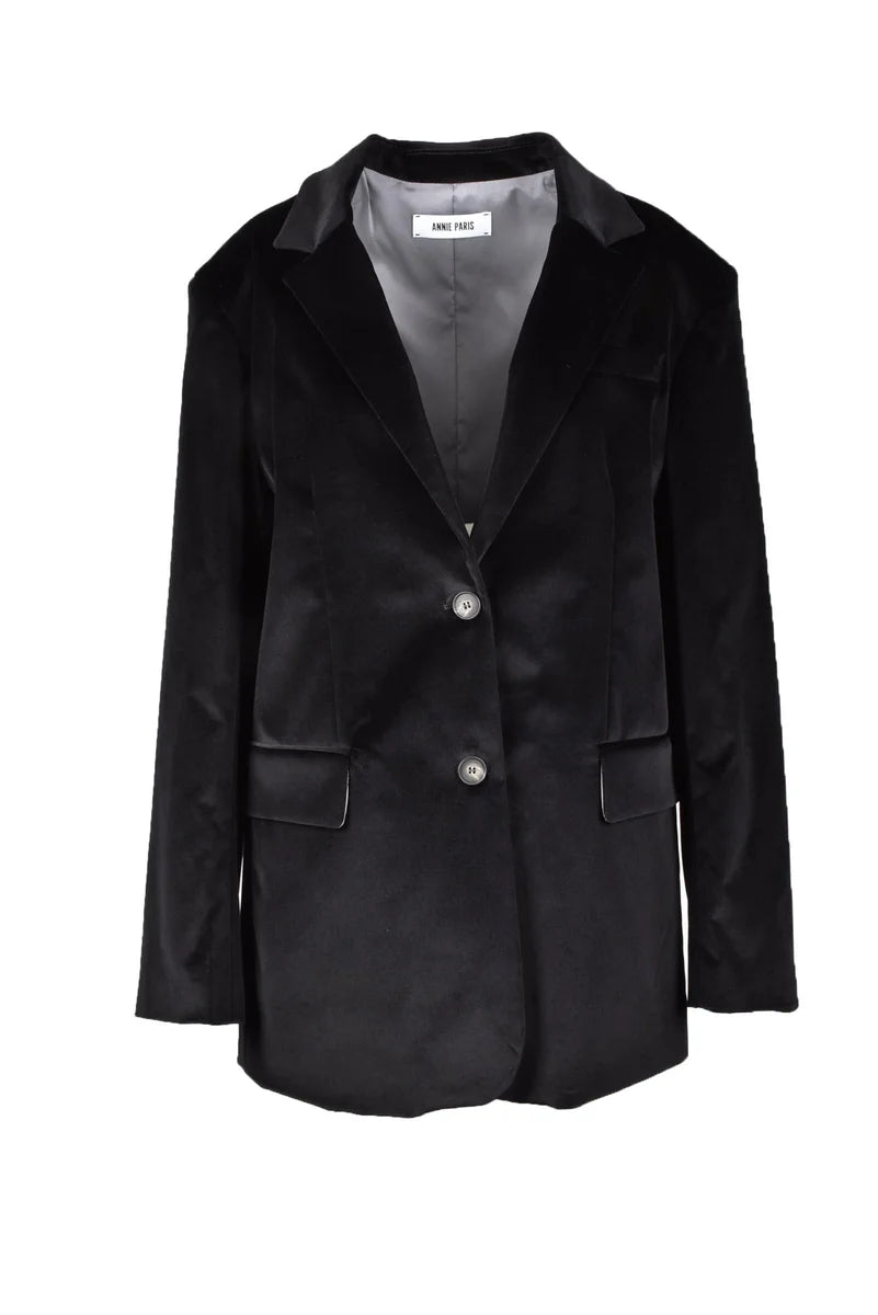 Tailored Black Velvet Jacket