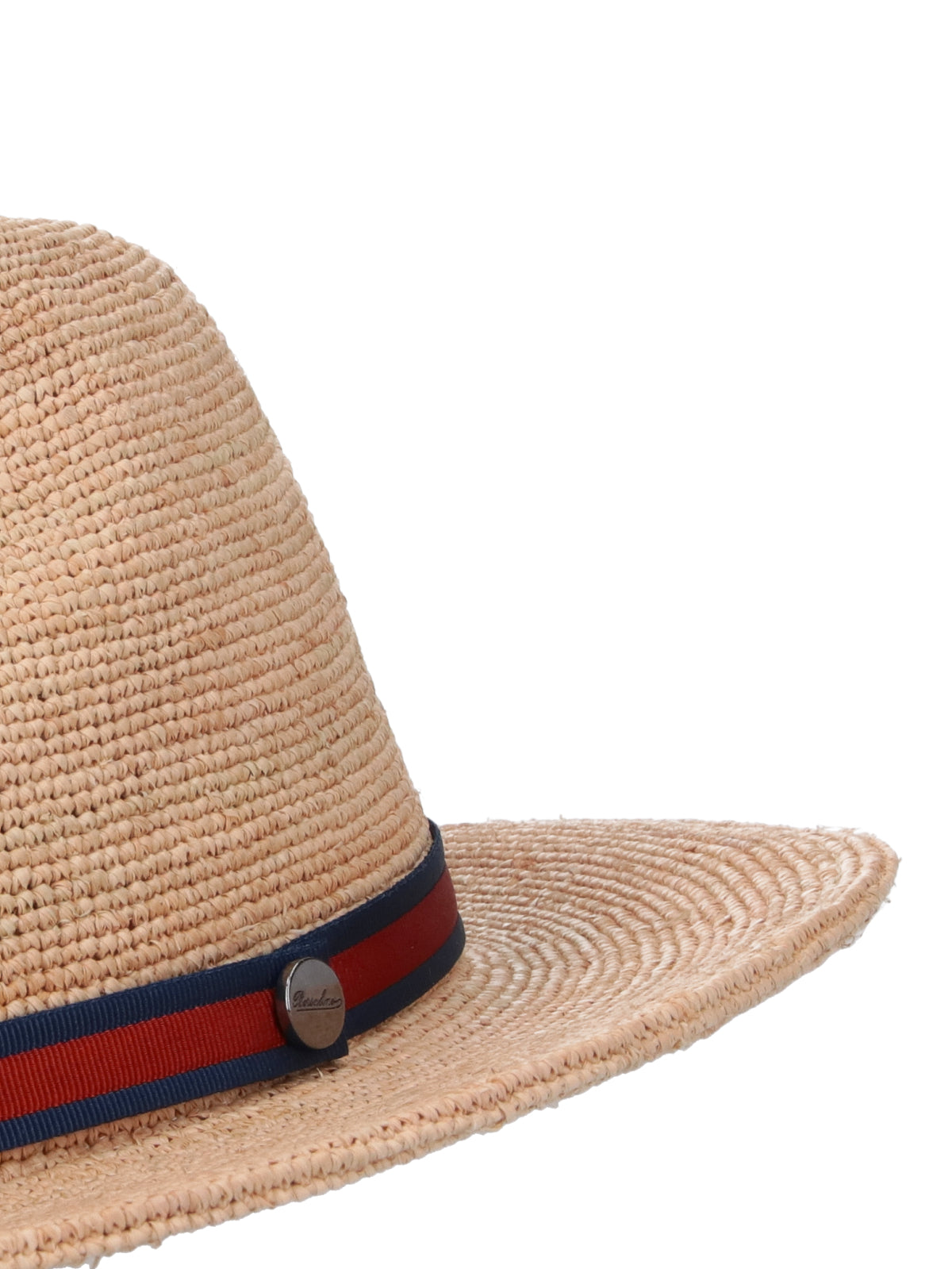 Beige Raffia Fedora Ribbon Hat