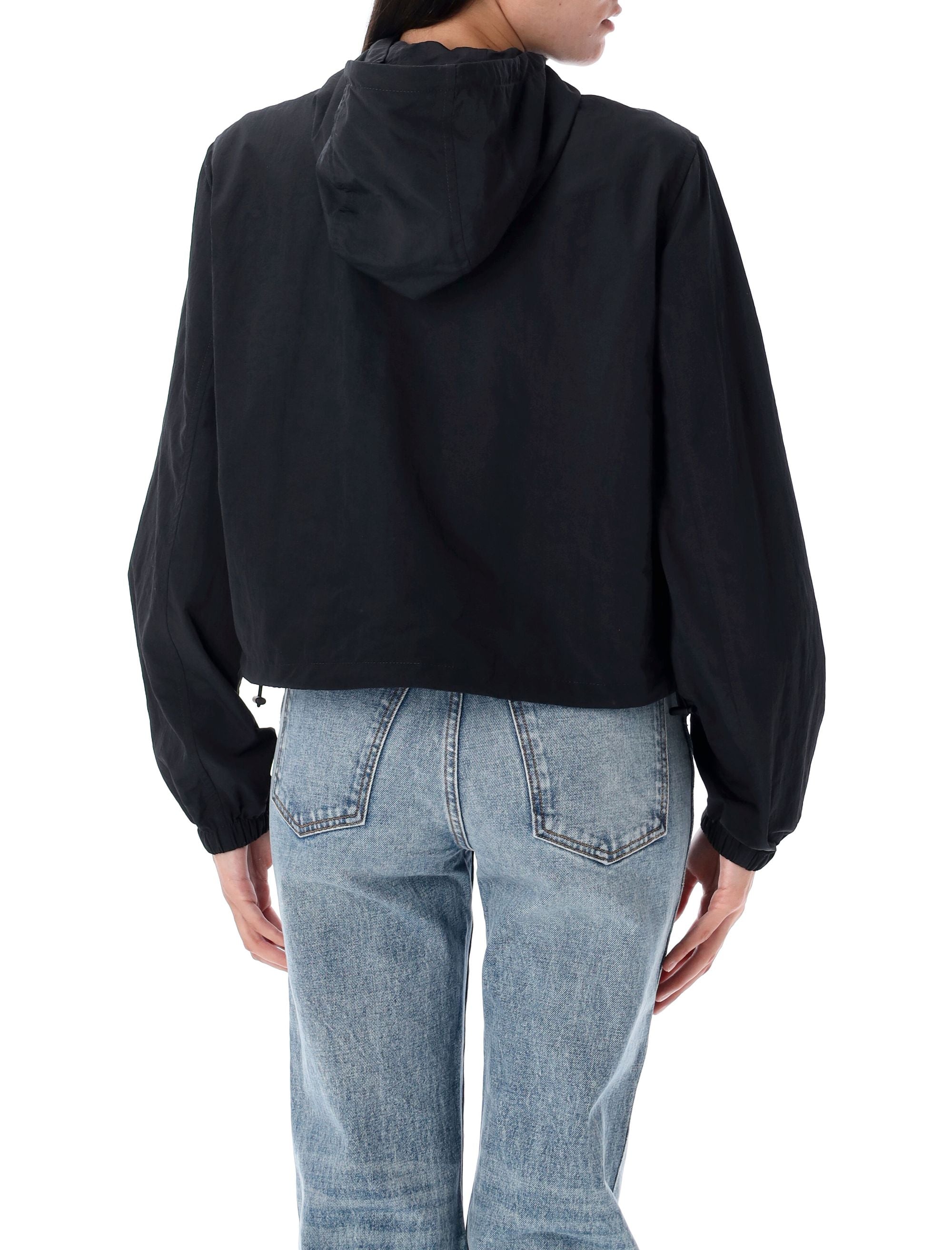 Cropped Nylon Hooded Jacket