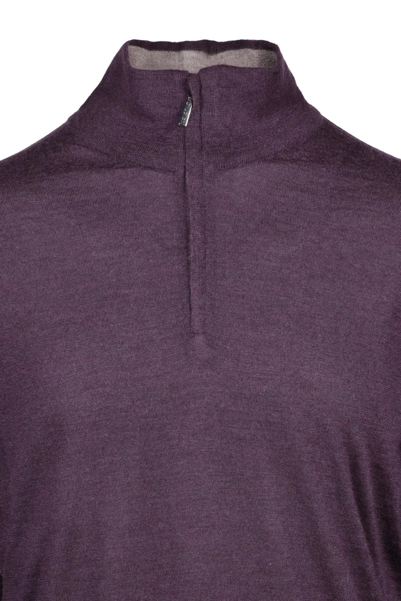 High Neck Zip Pullover - Red