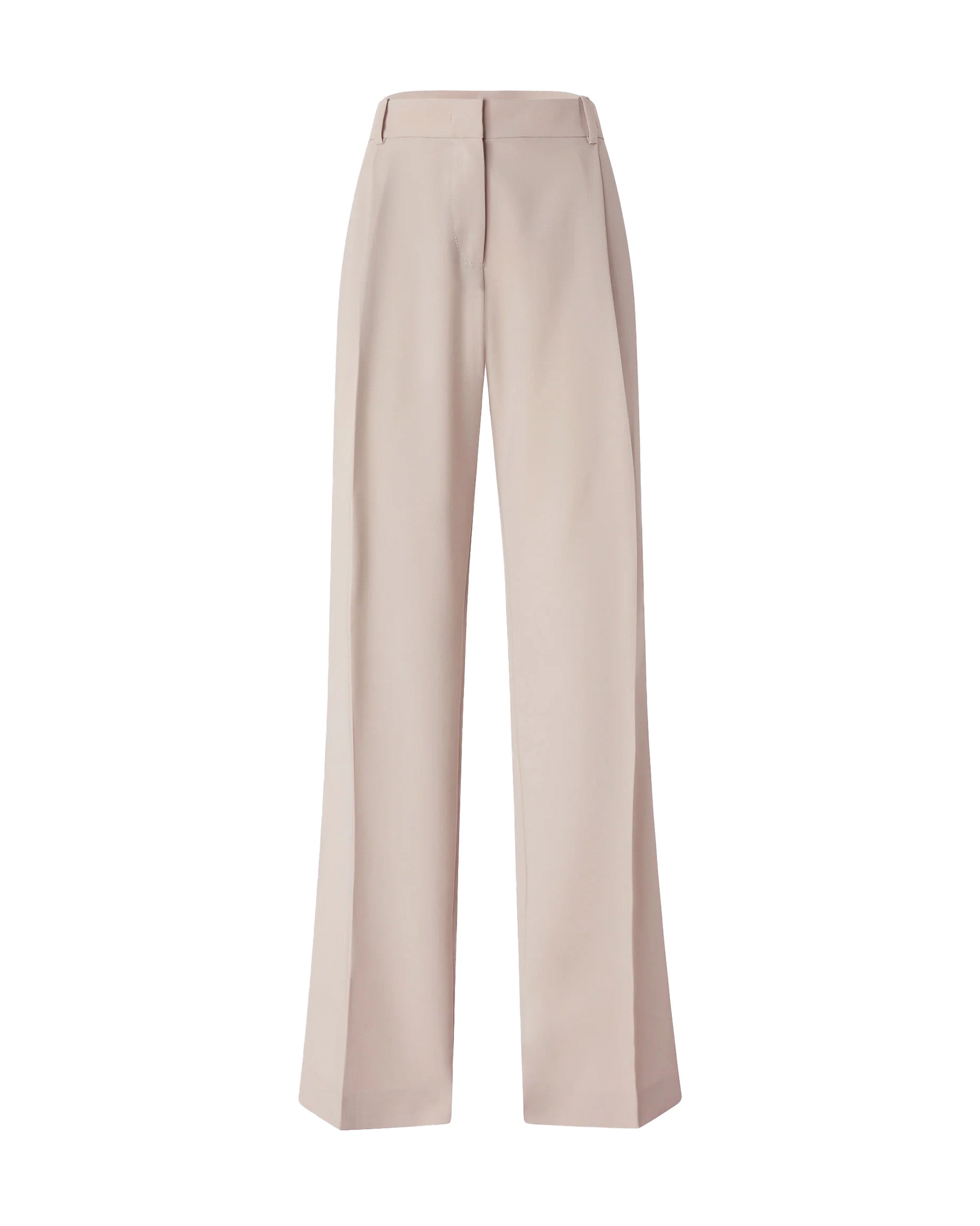Fluid Straight-Leg Trousers With Pressed Crease And Concealed Closure
