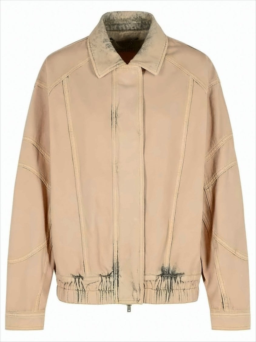 Boxy Silhouette Jacket With Distressed Accents
