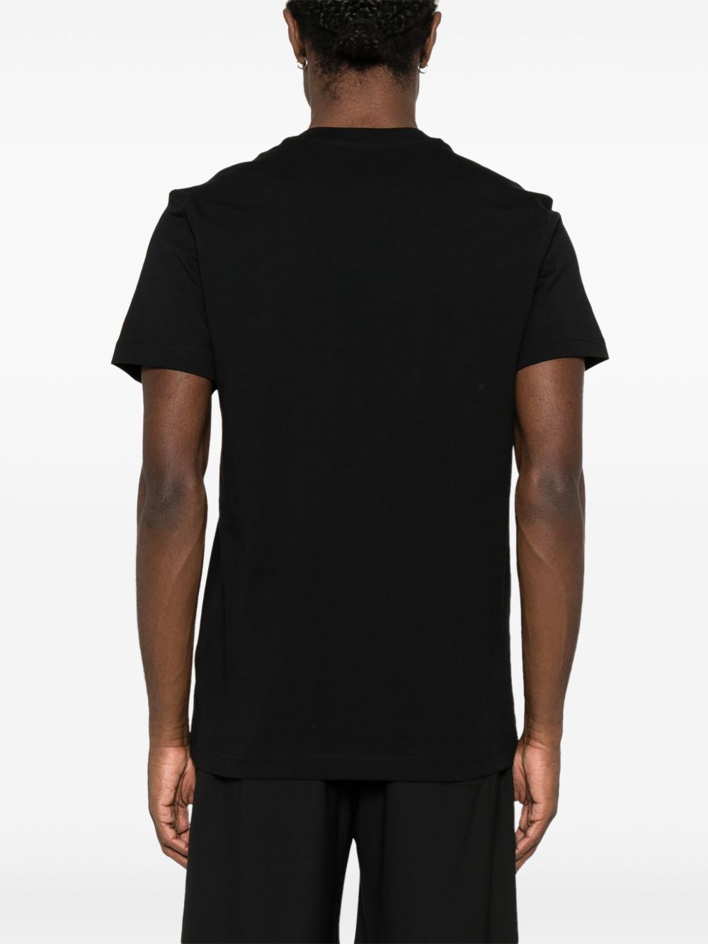 Short-Sleeve Black T-Shirt With Intricate Embroidery