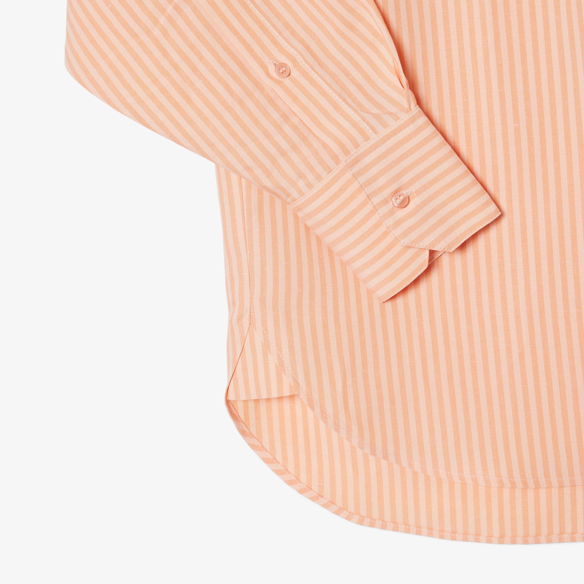 Vertical Stripe Long-Sleeved Shirt with Classic Collar
