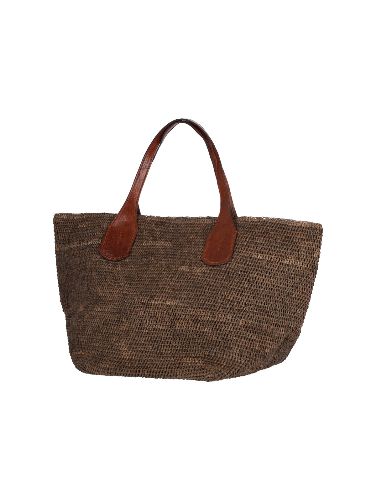 Medium Brown Handbag With Structured Silhouette And Flap Closure