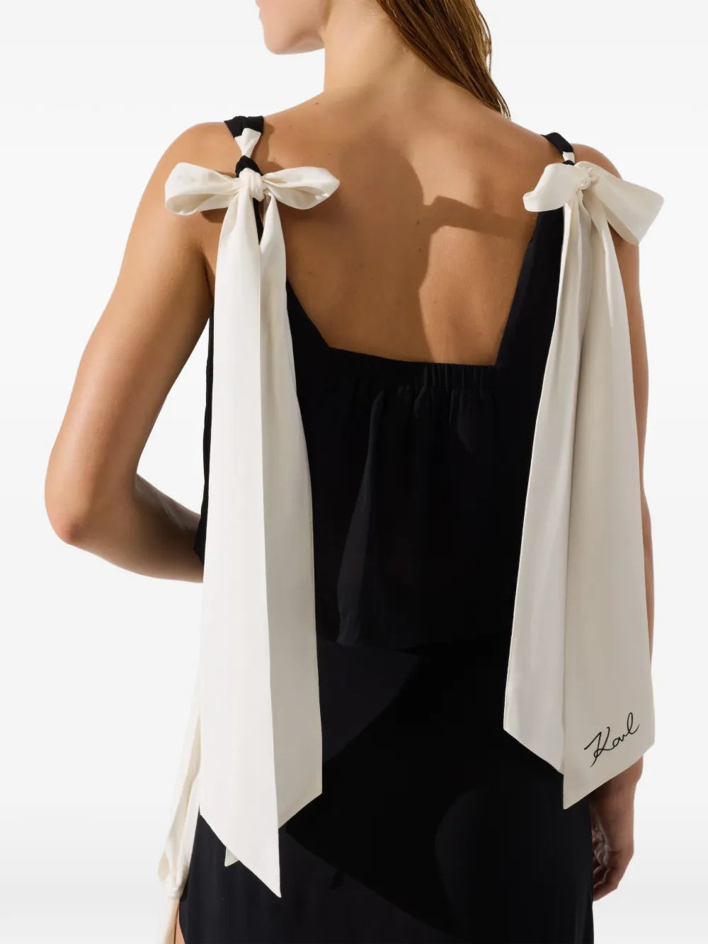 Cropped Black Top with Square Neckline