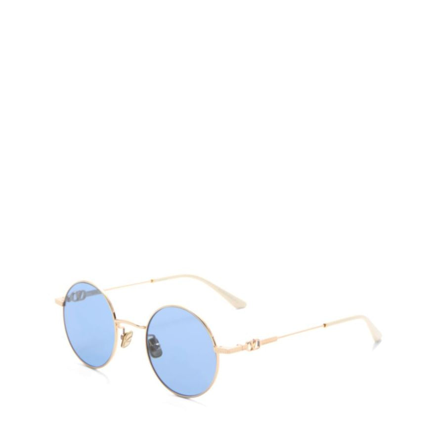 Vls-173 Gold Metal Round Sunglasses
