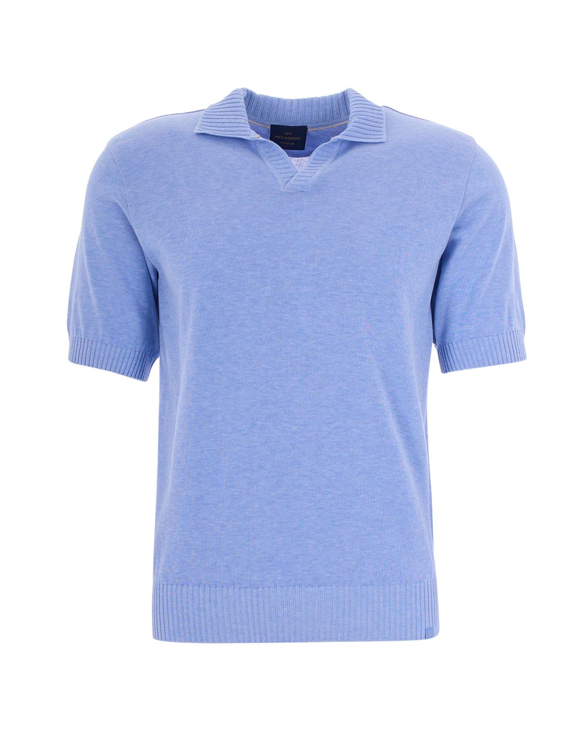 Light Blue Open Collar Polo Shirt