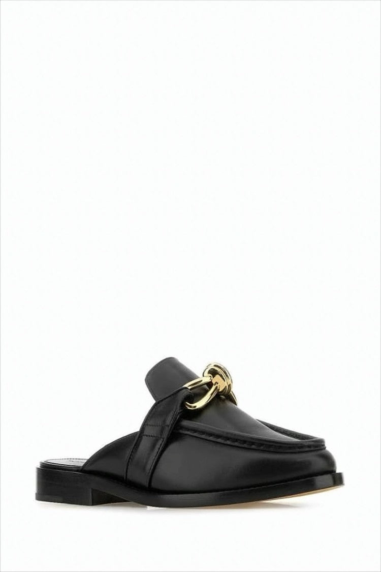 Black Calf Leather Mule