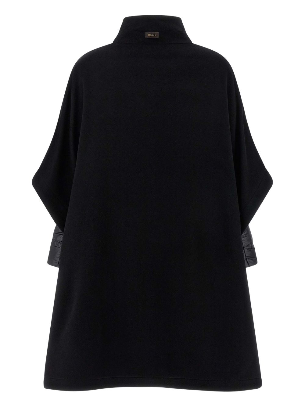 Cape-Style Wool Coat With Nylon Accents