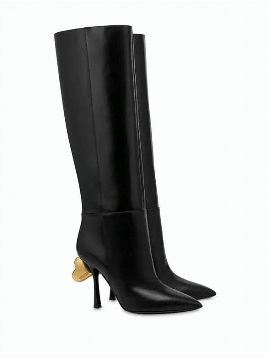 Knee-High Boots With Gold Heart Accent