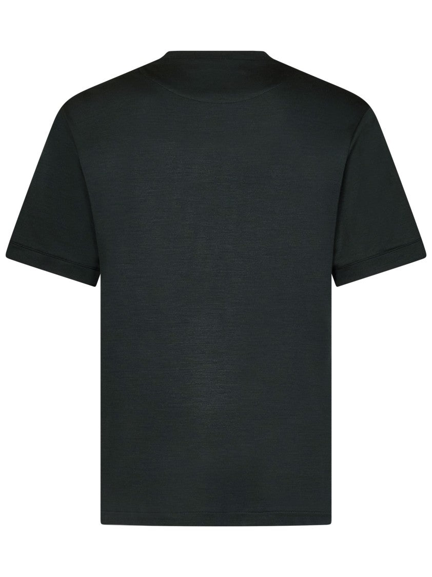 Crew Neck T-Shirt In Soft Wool With Design