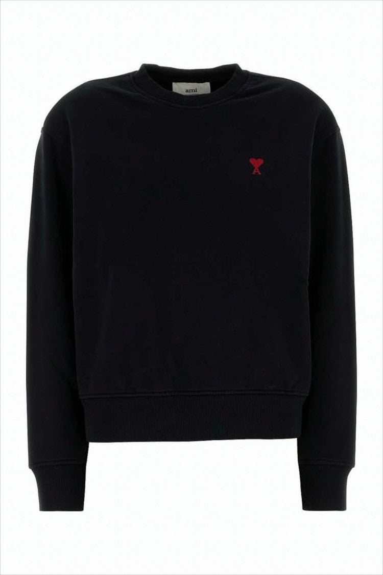 Cropped Long-Sleeve Sweatshirt with Embroidered Logo